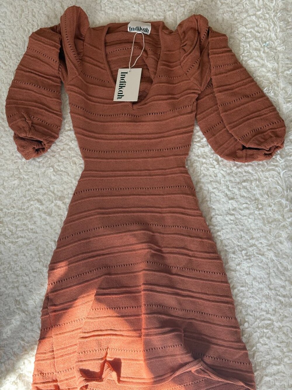 Indikah Cinnamon Knit Cutout Mini Dress NWT S/M Selfie Leslie